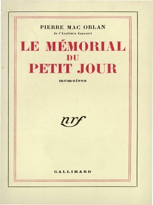 cover image of Le Mémorial du petit jour
